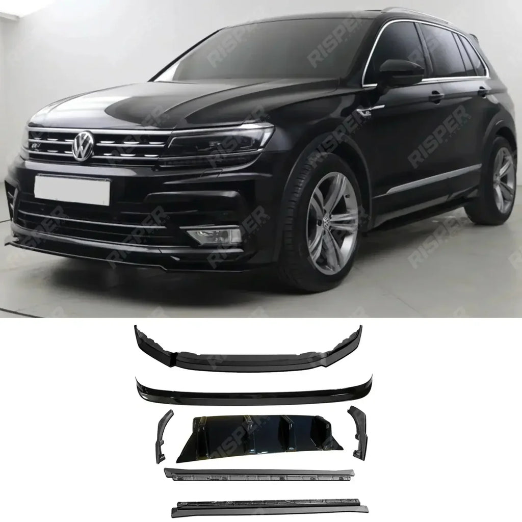 AERO BODY KIT IN GLOSS BLACK FOR VW TIGUAN MK2 R-LINE 2015-2020